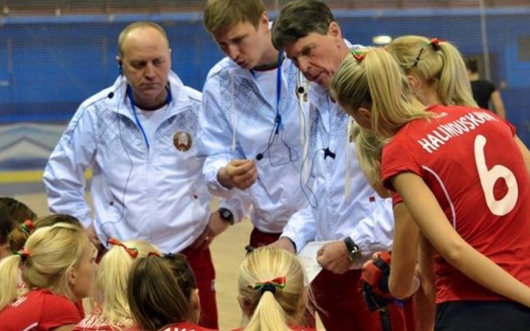 Herman Kruis and his staff coach Belarus woman’s hockey team with AXIWI communication systems